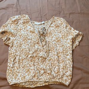 Front tie floral top